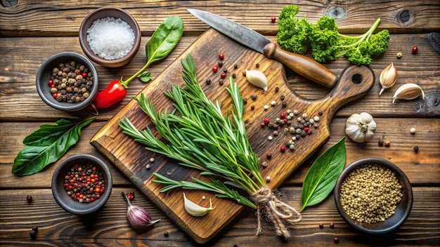 Zestaw przypraw i świeże zioła